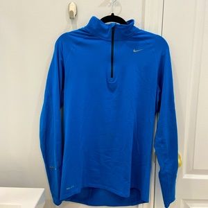 Nike Running Mens Blue 1/2 zip Long Sleeve Top